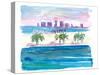 West Palm Beach Florida Skyline-M. Bleichner-Stretched Canvas