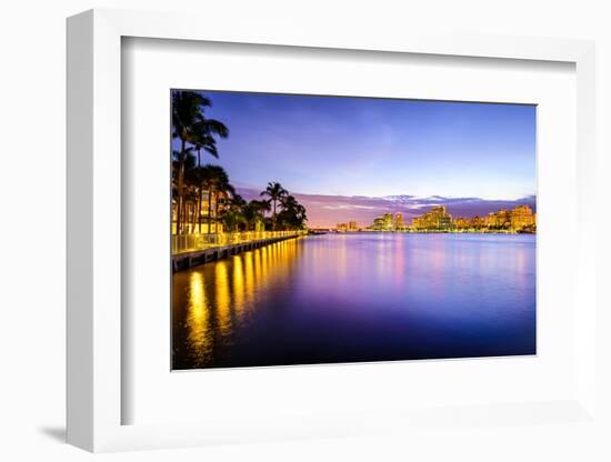 West Palm Beach Florida, USA Cityscape on the Intracoastal Waterway.-SeanPavonePhoto-Framed Photographic Print