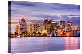 West Palm Beach, Florida, USA Downtown Skyline.-SeanPavonePhoto-Stretched Canvas