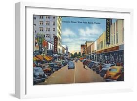 West Palm Beach, Florida - View Down Clematis Street-Lantern Press-Framed Art Print