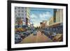 West Palm Beach, Florida - View Down Clematis Street-Lantern Press-Framed Premium Giclee Print