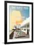 West Pier, Brighton - Dave Thompson Contemporary Travel Print-Dave Thompson-Framed Giclee Print