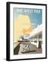 West Pier, Brighton - Dave Thompson Contemporary Travel Print-Dave Thompson-Framed Giclee Print