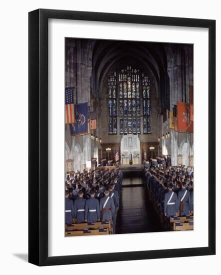 West Point Cadets Attending Service at Cadet Chapel-Dmitri Kessel-Framed Photographic Print