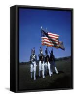 West Point Cadets Carrying US Flag-Dmitri Kessel-Framed Stretched Canvas