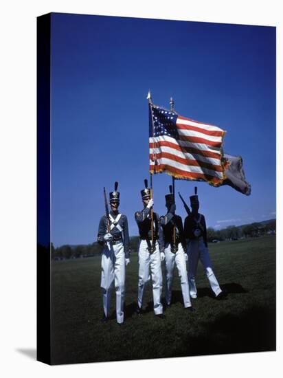 West Point Cadets Carrying US Flag-Dmitri Kessel-Stretched Canvas