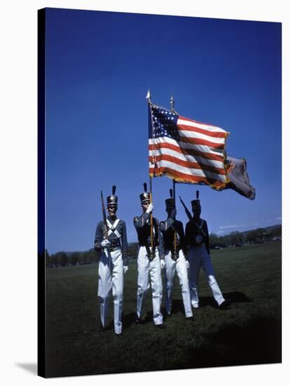 West Point Cadets Carrying US Flag-Dmitri Kessel-Stretched Canvas