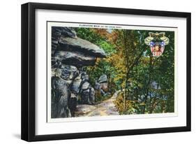 West Point, New York - Flirtation Walk View of the Kissing Rock-Lantern Press-Framed Art Print