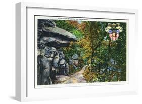 West Point, New York - Flirtation Walk View of the Kissing Rock-Lantern Press-Framed Art Print