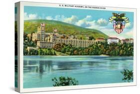 West Point, New York - Hudson River View of US Military Academy-Lantern Press-Stretched Canvas