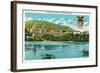 West Point, New York - Hudson River View of US Military Academy-Lantern Press-Framed Art Print