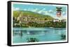 West Point, New York - Hudson River View of US Military Academy-Lantern Press-Framed Stretched Canvas
