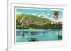 West Point, New York - Hudson River View of US Military Academy-Lantern Press-Framed Premium Giclee Print