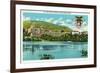 West Point, New York - Hudson River View of US Military Academy-Lantern Press-Framed Premium Giclee Print