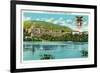 West Point, New York - Hudson River View of US Military Academy-Lantern Press-Framed Premium Giclee Print