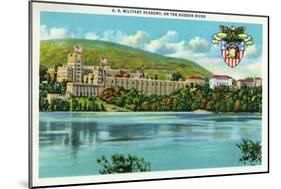 West Point, New York - Hudson River View of US Military Academy-Lantern Press-Mounted Art Print
