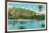 West Point, New York - Hudson River View of US Military Academy-Lantern Press-Framed Art Print