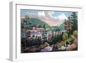 West Point, Us Military Academy, from the Opposite Shore, 1862-Currier & Ives-Framed Giclee Print