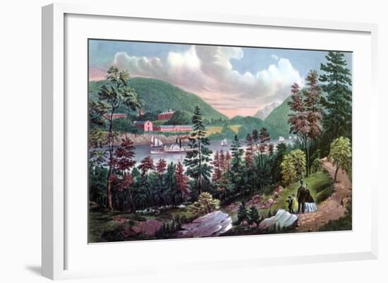 West Point, Us Military Academy, from the Opposite Shore, 1862-Currier & Ives-Framed Giclee Print