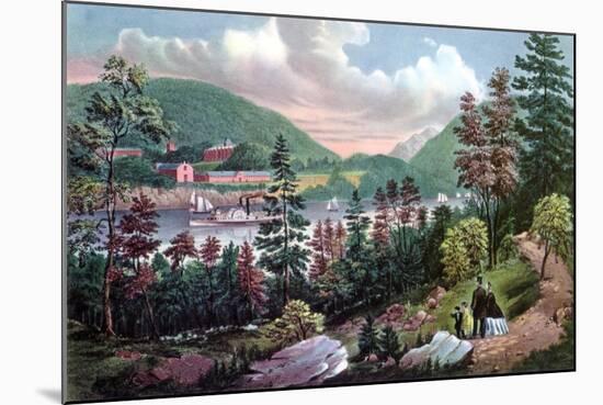 West Point, Us Military Academy, from the Opposite Shore, 1862-Currier & Ives-Mounted Giclee Print