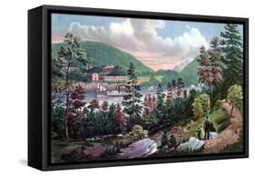 West Point, Us Military Academy, from the Opposite Shore, 1862-Currier & Ives-Framed Stretched Canvas