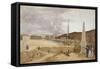 West Point with Drill, 1828-George Caitlin-Framed Stretched Canvas