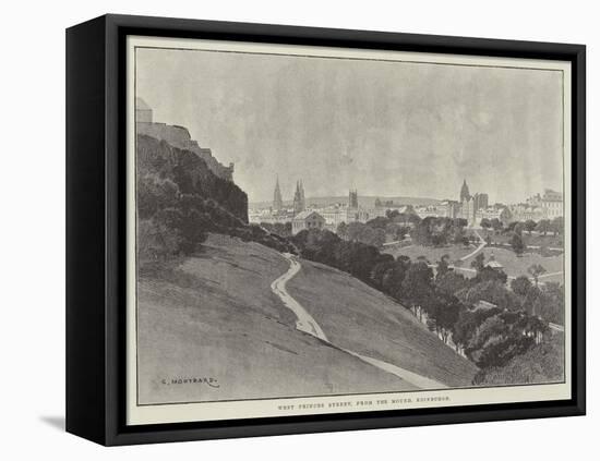 West Princes Street, from the Mound, Edinburgh-Charles Auguste Loye-Framed Stretched Canvas