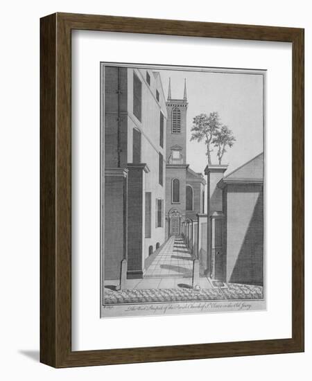 West Prospect of the Church of St Olave Jewry from Ironmonger Lane, City of London, 1750-Benjamin Cole-Framed Giclee Print