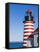 West Quoddy Head Light at Quoddy Head State Park in Lubec, Maine, Easternmost Point of Usa-Jerry & Marcy Monkman-Framed Stretched Canvas