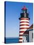 West Quoddy Head Light at Quoddy Head State Park in Lubec, Maine, Easternmost Point of Usa-Jerry & Marcy Monkman-Stretched Canvas