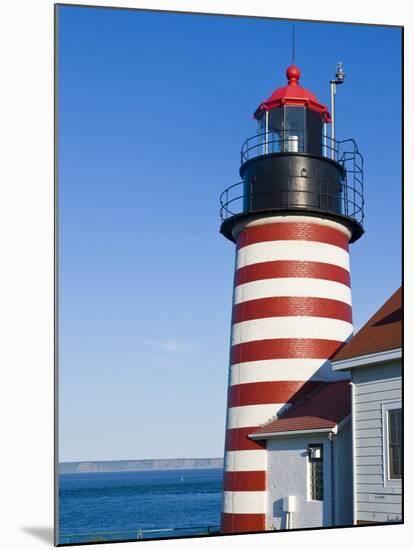 West Quoddy Head Light at Quoddy Head State Park in Lubec, Maine, Easternmost Point of Usa-Jerry & Marcy Monkman-Mounted Photographic Print