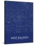 West Raleigh, United States of America Blue Map-null-Stretched Canvas