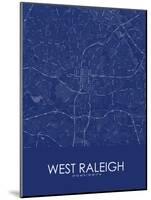 West Raleigh, United States of America Blue Map-null-Mounted Poster