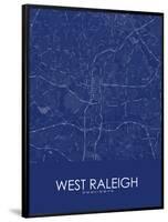 West Raleigh, United States of America Blue Map-null-Framed Poster