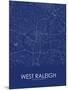 West Raleigh, United States of America Blue Map-null-Mounted Poster