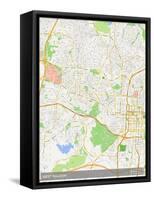 West Raleigh, United States of America Map-null-Framed Stretched Canvas