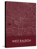 West Raleigh, United States of America Red Map-null-Stretched Canvas