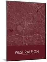 West Raleigh, United States of America Red Map-null-Mounted Poster