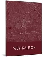 West Raleigh, United States of America Red Map-null-Mounted Poster