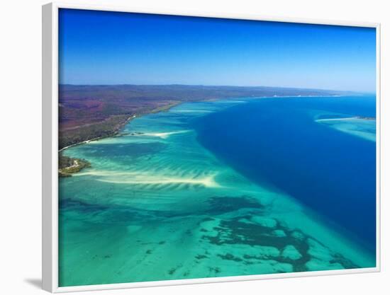 West side of Fraser Island and Great Sandy Straits, Queensland, Australia-David Wall-Framed Photographic Print