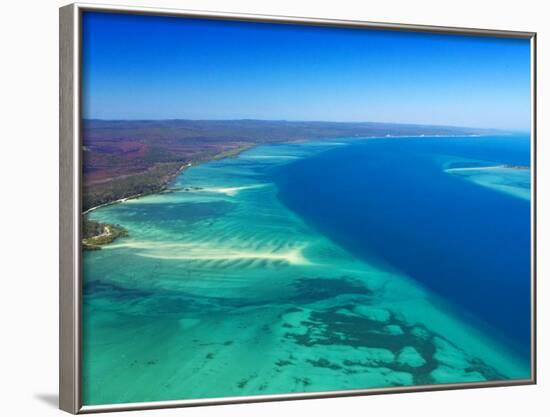 West side of Fraser Island and Great Sandy Straits, Queensland, Australia-David Wall-Framed Photographic Print