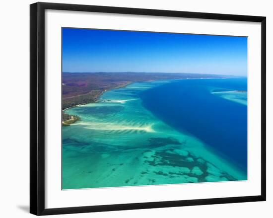 West side of Fraser Island and Great Sandy Straits, Queensland, Australia-David Wall-Framed Photographic Print