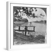 West Side of the Fort, Showing the Moat, Mandalay, Burma, 1908-null-Framed Photographic Print