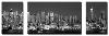 West Side Skyline at Night in Black and White, New York, USA-null-Stretched Canvas