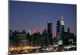 West-side Skyline at Night NYC-null-Mounted Poster