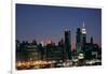 West-side Skyline at Night NYC-null-Framed Photo