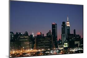 West-side Skyline at Night NYC-null-Mounted Photo