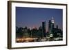 West-side Skyline at Night NYC-null-Framed Photo