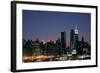 West-side Skyline at Night NYC-null-Framed Photo