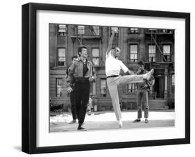 West Side Story, George Chakiris Gets Some Dancing Moves from Co-Director, Jerome Robbins, 1961-null-Framed Photo
